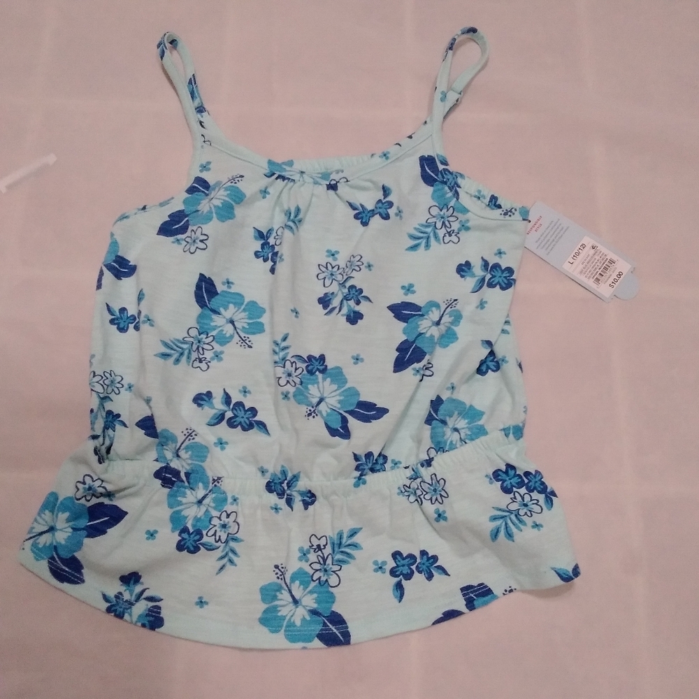 NWT Cat & Jack Blue Hawaiian Tank Large 10/12